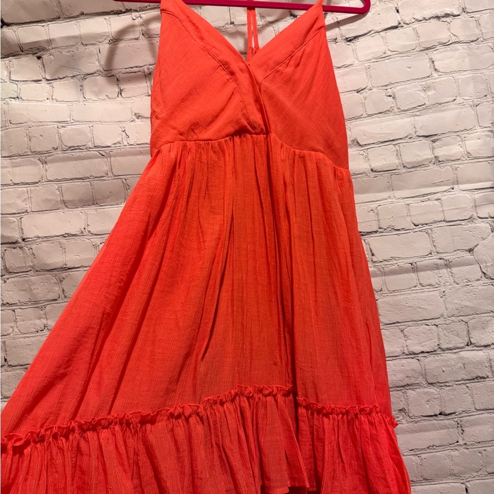 Vibrant Orange Halter Dress NWT